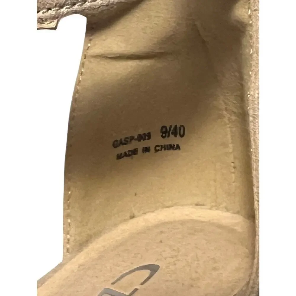 CL. by Laundry Tan Sueded Platform Block Heel Size 9 M